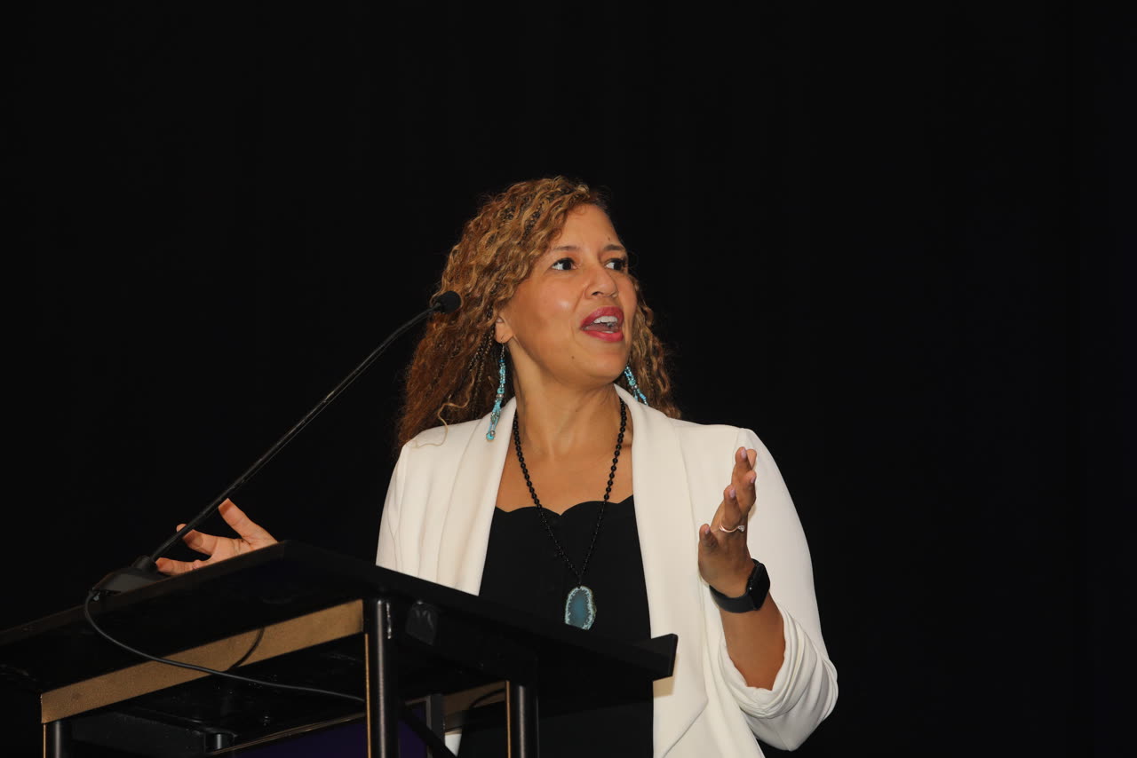 Keynote speaker addressing the audience at the All-Black National Convention